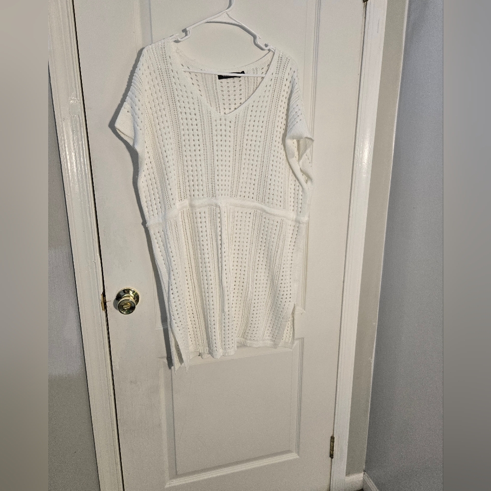 Amazon White Knit Swim Coverup